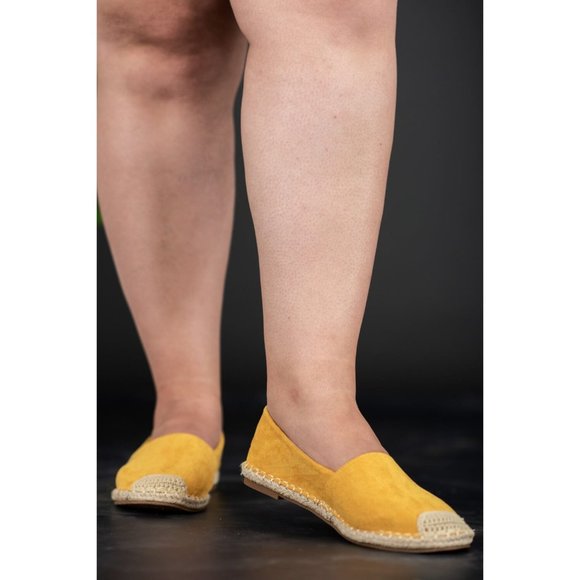 SALE! Espadrille Slip-On Flats in Yellow - Picture 6 of 11